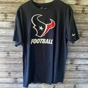Nike‎ NFL Houston Texans Short-Sleeved Tee Size XL Navy Blue Athletic Cut Logo